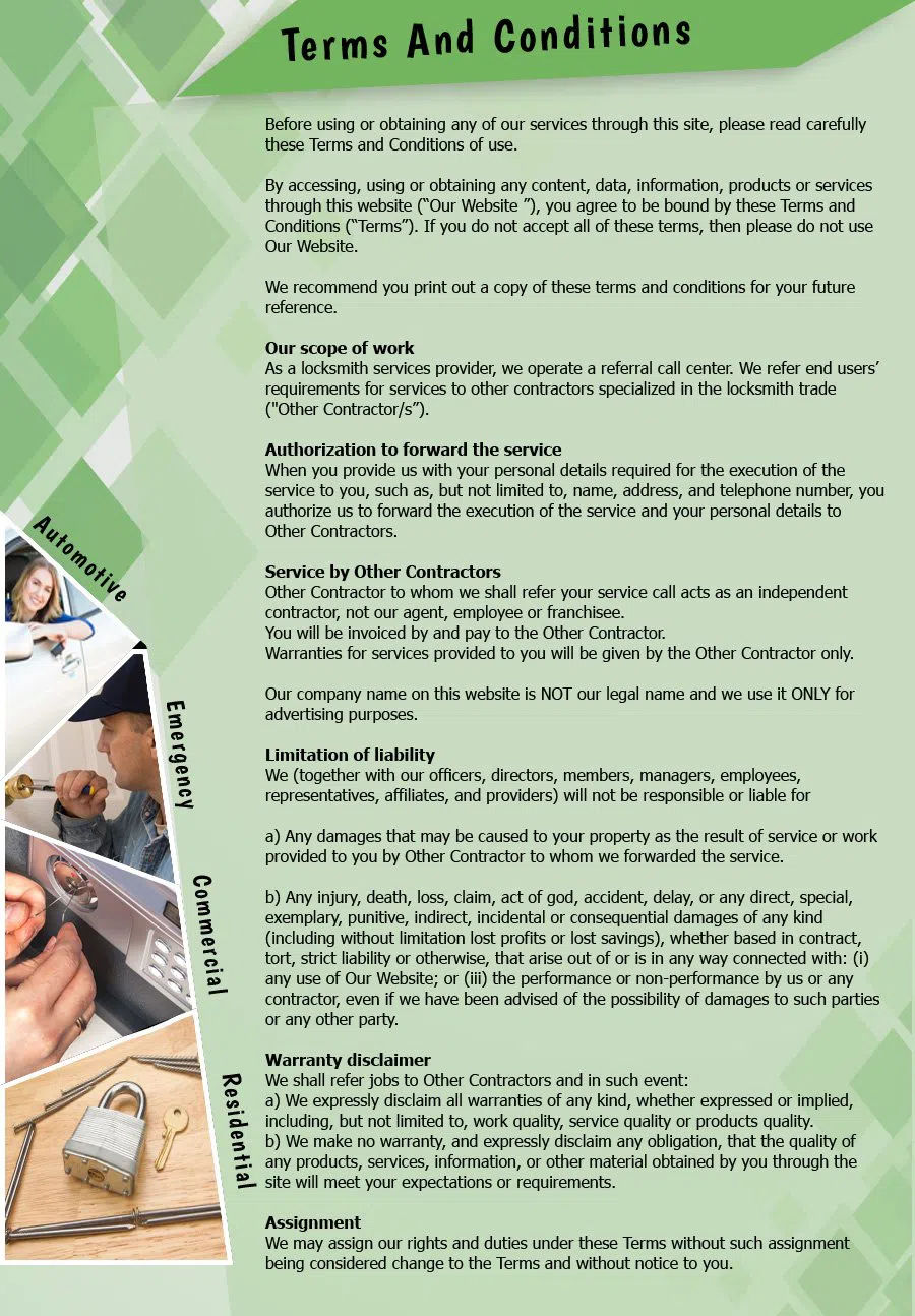 Central Lock Key Store Dallas, TX 972-908-5987 - TermsAndConditions-2